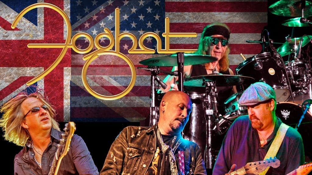 Promotional image for Foghat with special guest Revel in Red