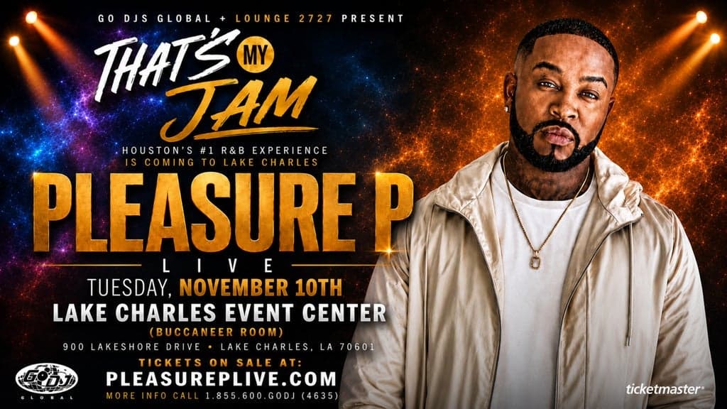 Promotional image for Go DJs Global Lounge 2727 present "That's My Jam" featuring Pleasure P