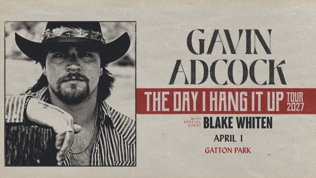 Promotional image for Gavin Adcock: The Day I Hang It Up Tour 2027
