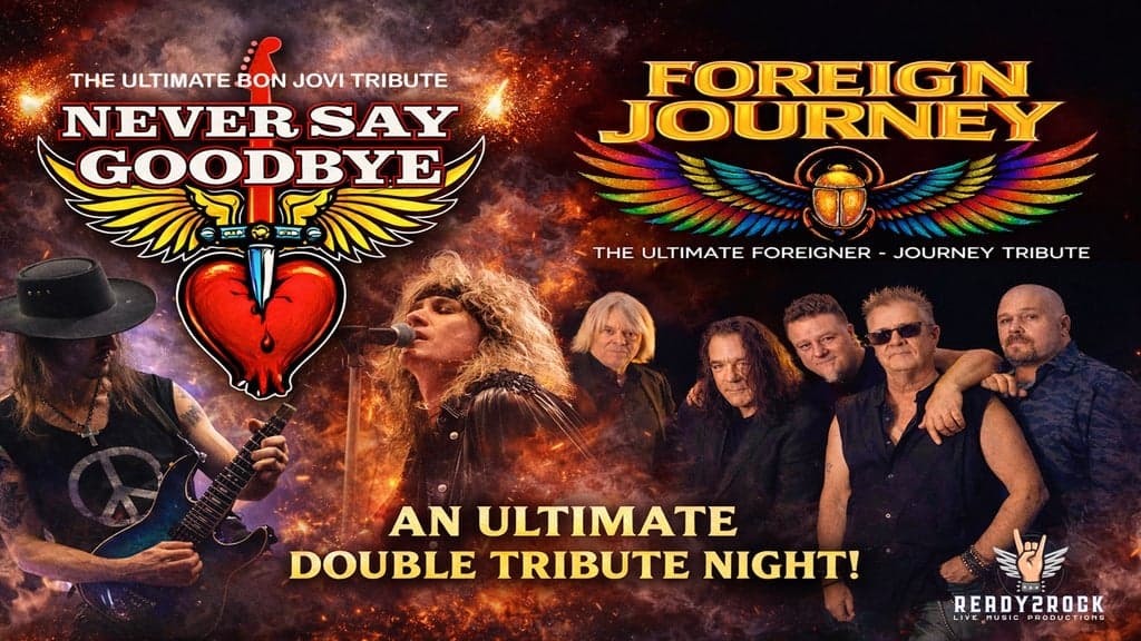 Promotional image for Journey Foreigner Bon Jovi Tribute Show