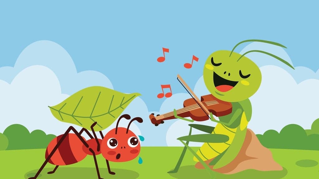 Promotional image for The Ant and the Grasshopper