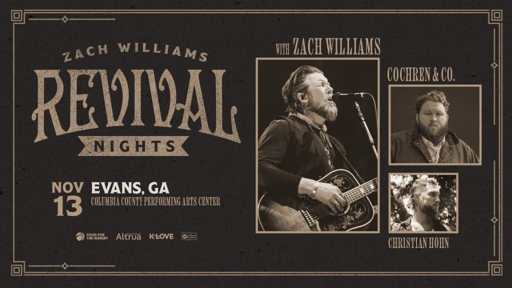 Promotional image for Zach Williams With Cochren & Co. And Christian Hohn: Revival Nights