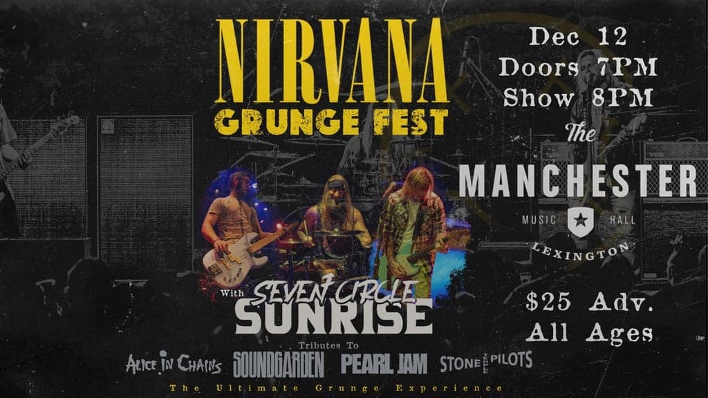 Promotional image for Seven Circle Sunrise presents Nirvana Grunge Night