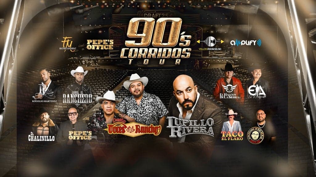 Promotional image for 90s Corridos Tour 2026