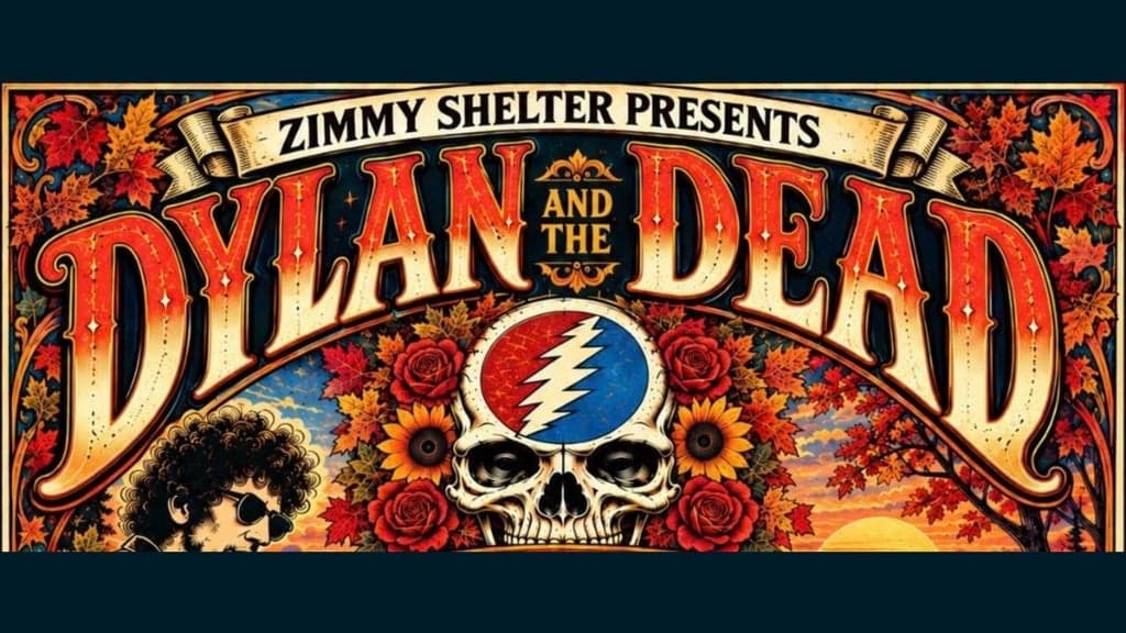 Promotional image for Zimmy Shelter - Dylan & The Dead Tribute 21+ Event