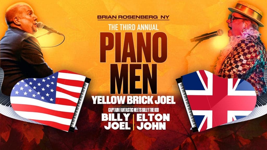 Promotional image for Piano Men: Yellow Brick Joel feat. David Clark & Jeff Scott