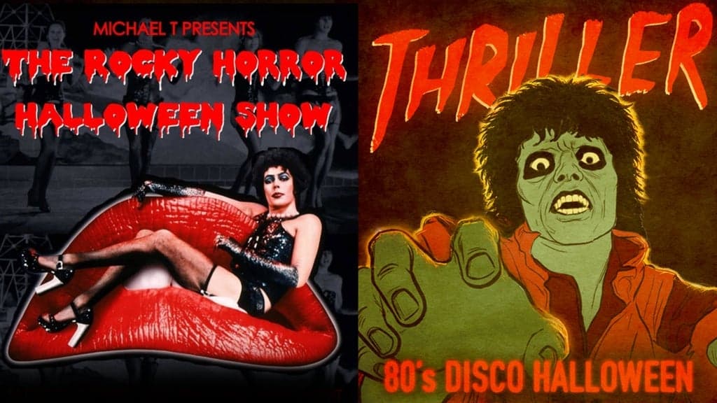 Promotional image for The Rocky Horror Halloween Show + Thriller: 80s Disco Halloween Night
