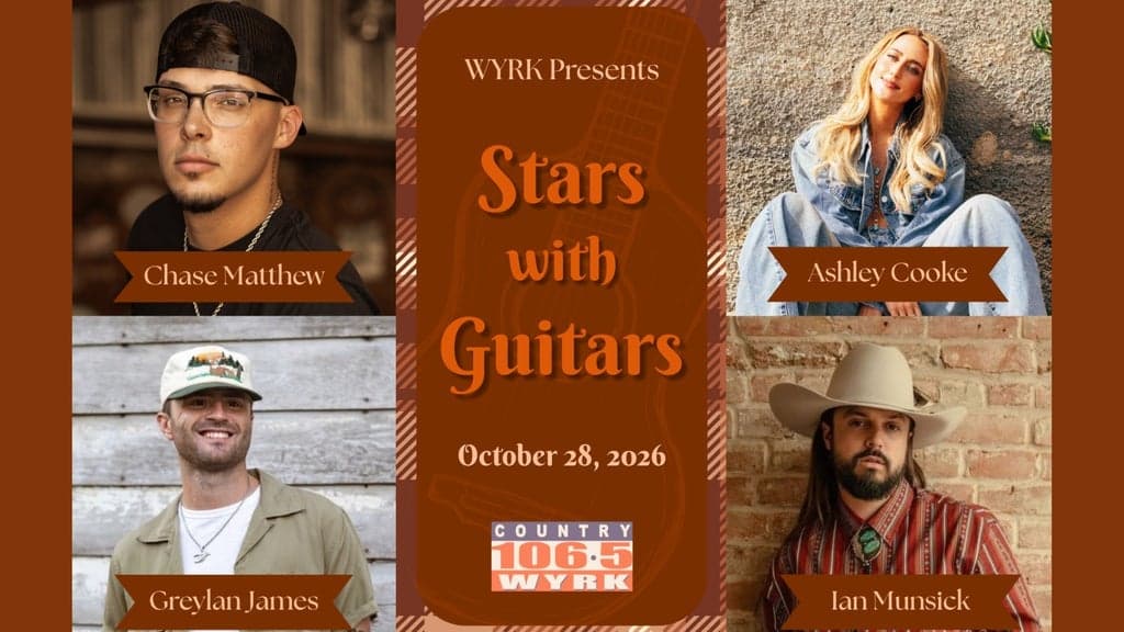 Promotional image for WYRK Stars with Guitars Fall Acoustic Concert