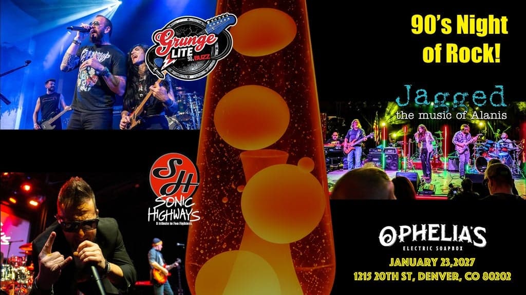 Promotional image for 90s Rock Tribute Night: Grunge Lite w/ Sonic Highways and Jagged