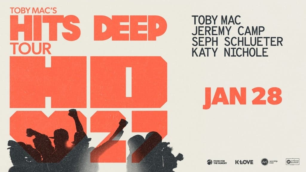 Promotional image for TOBYMAC with Jeremy Camp, Seph Schlueter, Katy Nichole: Hits Deep Tour