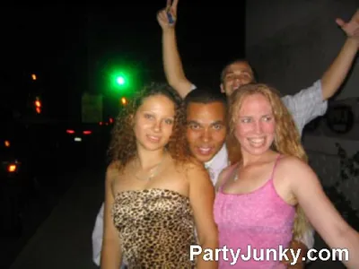 Guests outside Club Ice at night