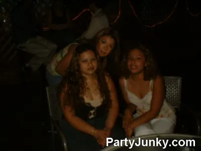 Guests posing for the camera at Coyote Ugly Bar & Grill, Jul 10, 2004