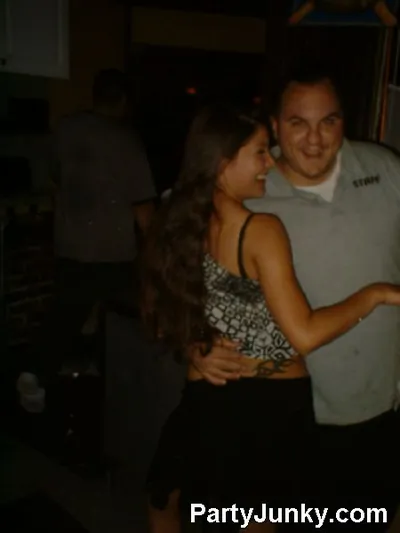 Guests posing for the camera at Coyote Ugly Bar & Grill, Jul 10, 2004