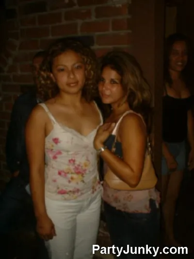Guests posing for the camera at Coyote Ugly Bar & Grill, Jul 10, 2004
