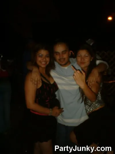 Guests posing for the camera at Coyote Ugly Bar & Grill, Jul 10, 2004