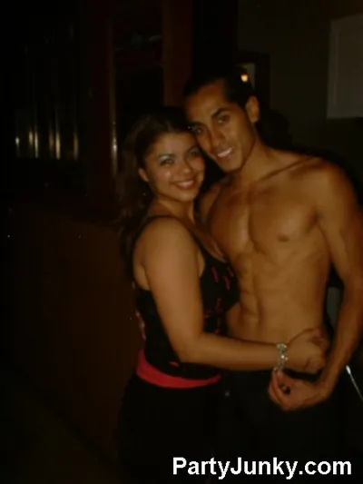 Guests posing for the camera at Coyote Ugly Bar & Grill, Jul 10, 2004