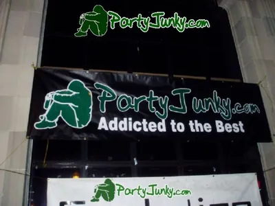 Venue sign and event banner at the Suga Free concert, Dec 14, 2003