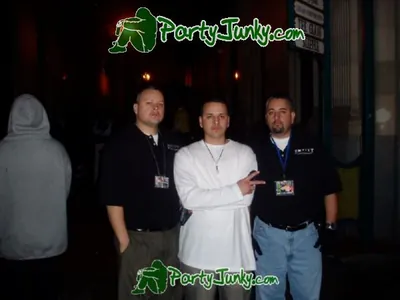 Guests posing for the camera at the Suga Free concert, Dec 14, 2003