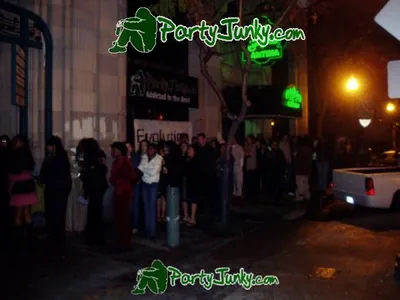 Guests outside the Suga Free concert at night, Dec 14, 2003