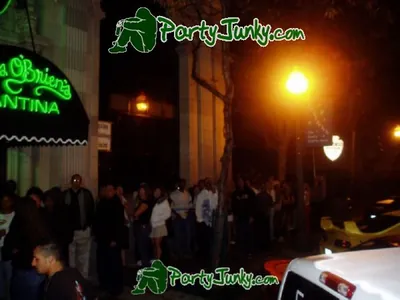 Guests outside the Suga Free concert at night, Dec 14, 2003