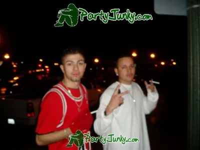 Guests outside the Suga Free concert at night, Dec 14, 2003