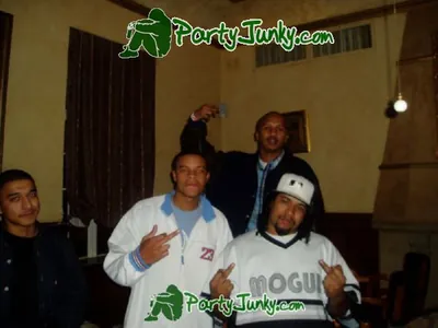 Guests posing for the camera at the Suga Free concert, Dec 14, 2003