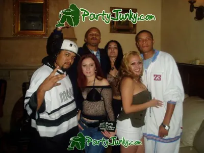 Guests posing for the camera at the Suga Free concert, Dec 14, 2003